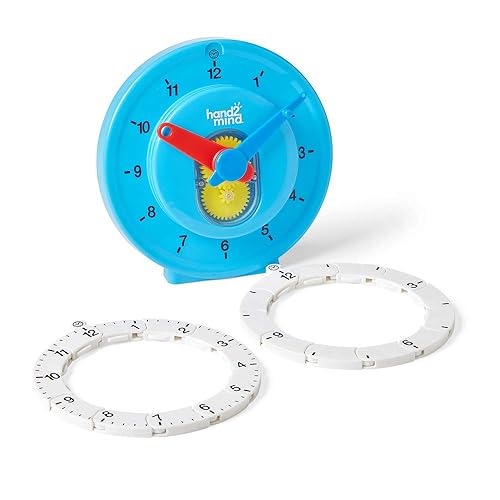 Miniatura 7 de hand2mind - Reloj avanzado NumberLine, reloj de enseñanza de la hora, reloj de tiempo transcurrido, reloj analógico de aprendizaje para niños,
