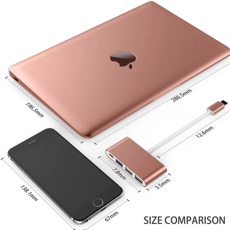 Image of eller sante USB Type C Hub QUARDO 4IN1 Multi Port USB 3.0 High-Speed Adapter Connector (5GBPS) Data Transfer Converter Extension Compatible with MacBook Air Pro, Laptop & Other Type C Devices