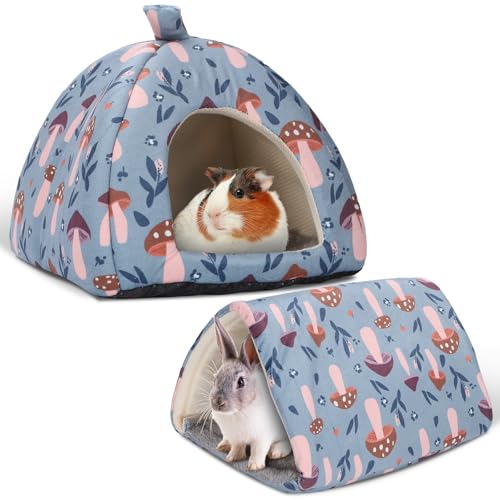FurrTales 2-Pack Guinea Pig Hideout with Tunnel for Small Animals(Guinea Pig Bedding Warm & Lightweight, Easy to Clean)