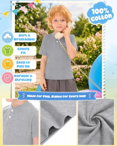 Image of Toddler Boys Cotton Henley T Shirts