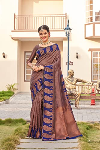 Image of Avantika Fashion Women's Kanjivaram Soft Silk Saree With Blouse Piece