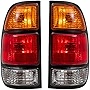 Brock Replacement Driver and Passenger Taillights Tail Lamps with Amber-Red-Clear Lens Compatible with 2000-2006 Tundra Pickup Truck 815610C010 815510C010