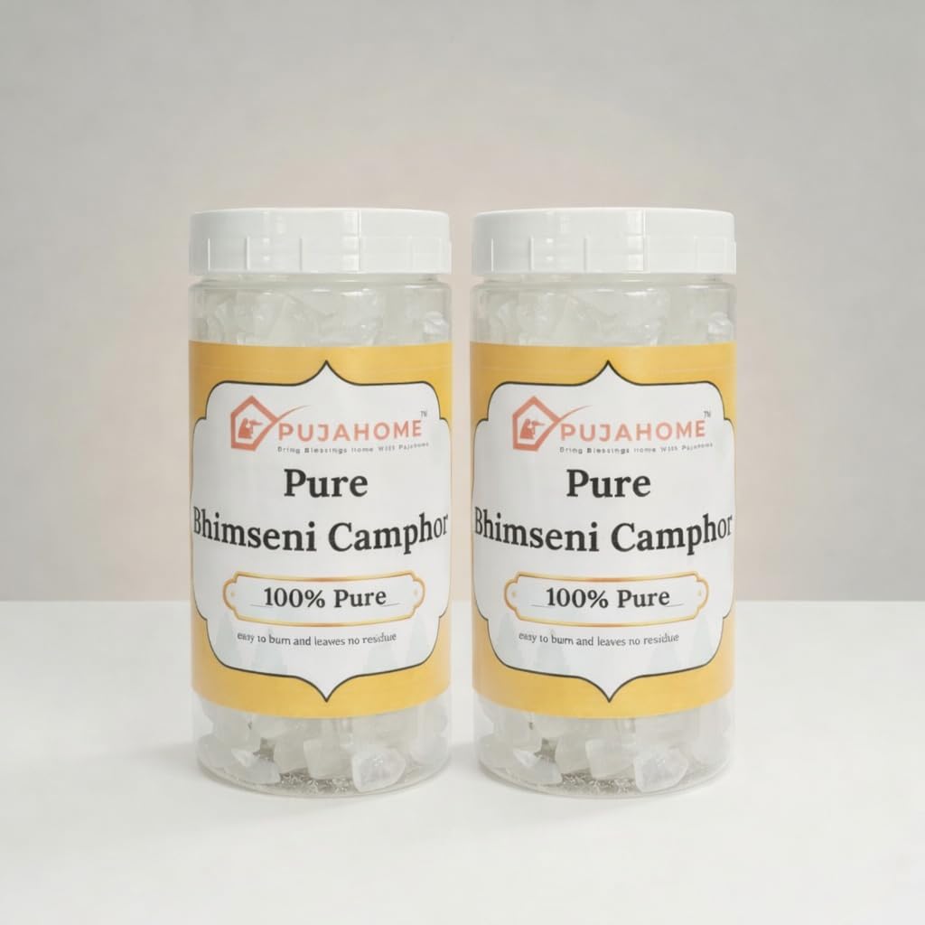 Original Bhimseni Camphor Kapoor Container - 1kg | Purifying & Pleasant Fragrance for Pooja, Hawan, Air Freshener | Organic Camphor | Diwali Lights (Pack of 2, 500g Each)-picture-28