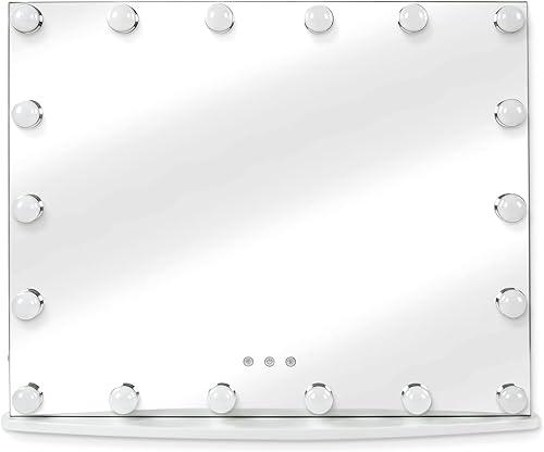PRINZ White Vanity 18 LED, 25 Pulgadas Hollywood Iluminado Espejo de Maquillaje 