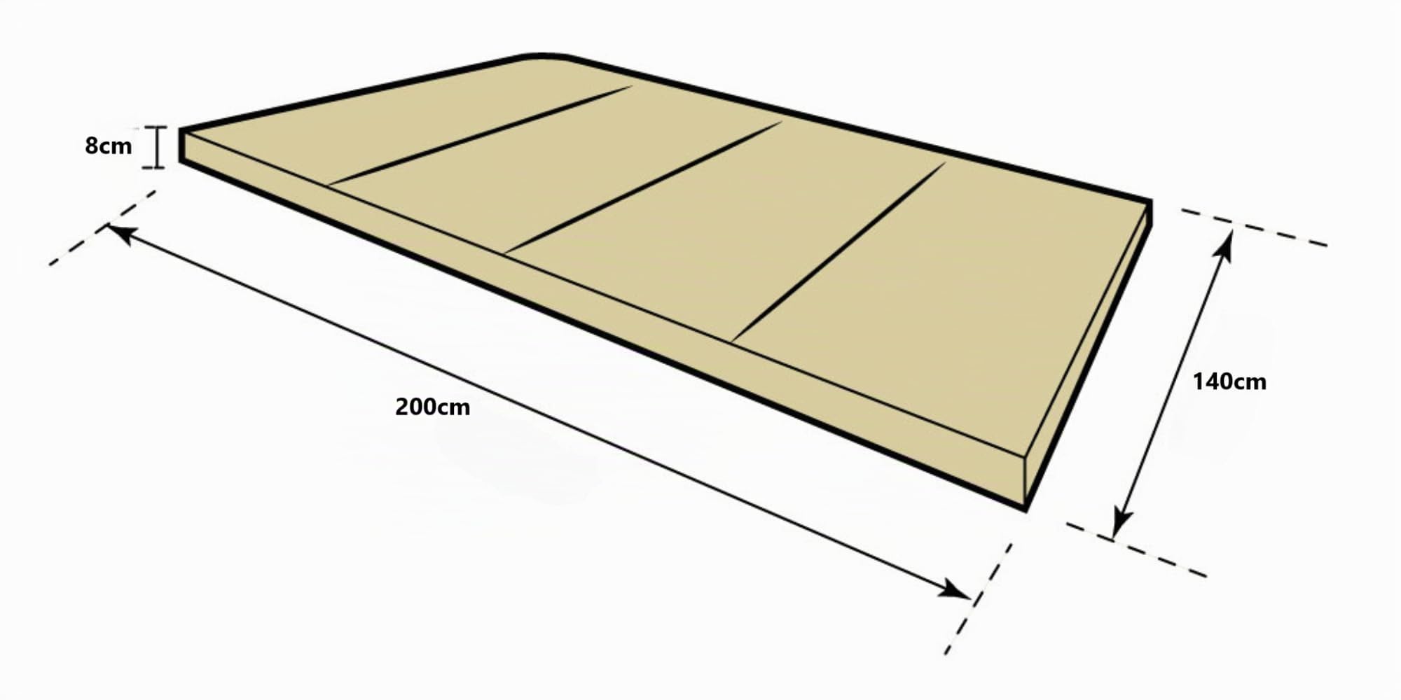 Natalia Spzoo – Matelas Pliable 200 x 140 x 8 cm – Matelas Pliant Chauffeuse pour Un Couchage d’Appoint Pratique