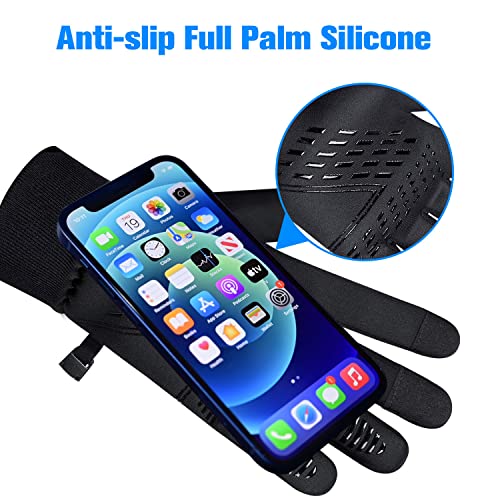 Image of Kids Gloves Winter Boys Girls Gloves Warm Touchscreen Water Repellent Anti-Slip with Reflective Stripe for Children Teen 2-18 Years