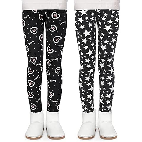 KEREDA Girls Thermal Fleece Leggings Pack of 2 Cover