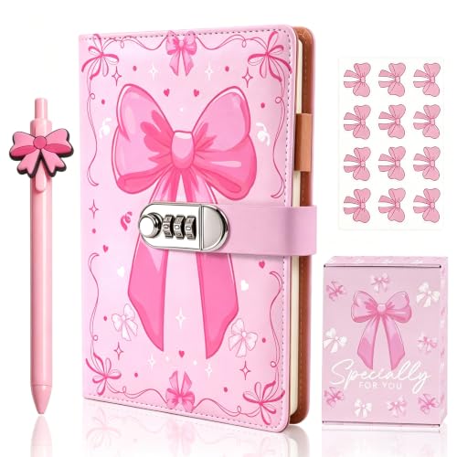Journal intime avec cadenas pour fille de 8 à 12 ans, carnet secret rose avec stylo et autocollants