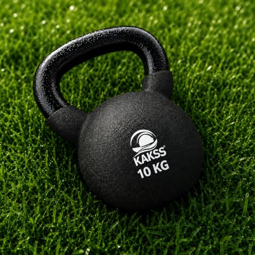 Image of Kakss Half Coating Neoprene Kettlebell (black, 10kg)