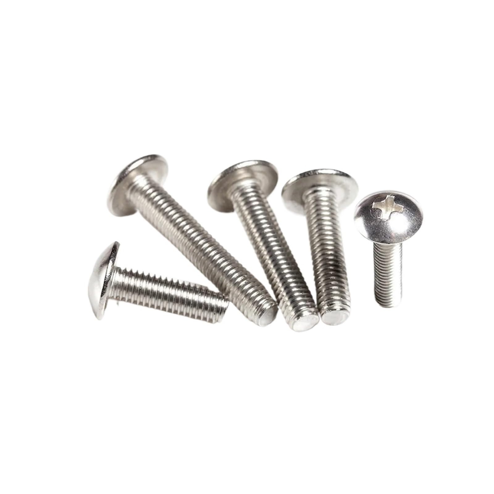 PVUV 50 Tornillos for máquina con Cabeza de Armadura con Ranura en Cruz, M3, M4, M5, Cabeza Plana Grande con Forma de Hongo, Acero Inoxidable 304(50mm x50pcs,M5)