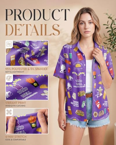 Image of 99TIMORO Fantasy Character Button Shirt Women, Novel Movie Themed Button Short Sleeve for Valentine's Day