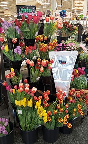 Miniatura 2 de Mobile Merchandisers Carrito floral con 12 jarrones de plástico y marco de letrero en negro dimensiones totales 24 pulgadas de ancho x 69 pulgadas