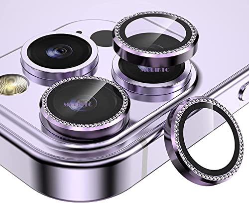 Image of For iPhone 14 / For iPhone 14 Plus Camera Lens Protector Tempered Glass [2 Of PCS] Alloy Metal Individual Ring Camera Screen Protector Cover Film-Purple Diamond