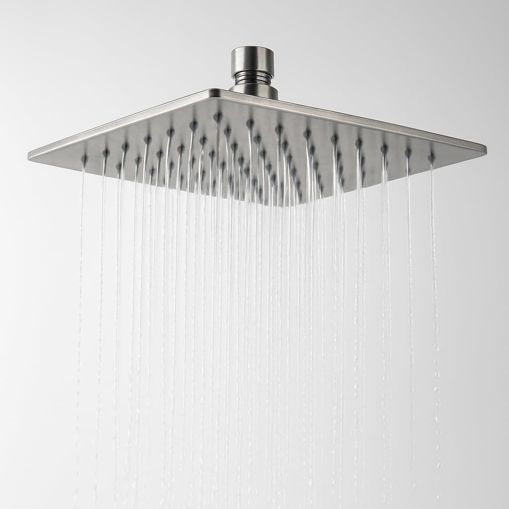 Kallä – Rociador de Ducha Extraplano Cuadrado o Redondo – Universal, Alta Presión y Antical – Acero Inoxidable, Diseño Moderno – Disponible en 20, 25, 30 y 40 cm (Cuadrado, 40 cm)
