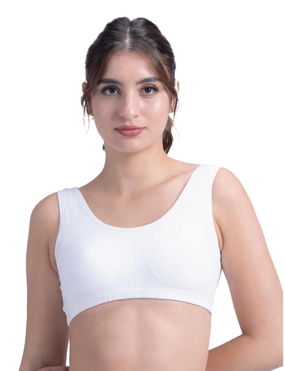 VSG03 Full Coverage Uniform Bra for Teens | Seamless Solid Padded Cotton Elastane Bra with Removable Pads, Broad Fabric Straps, and Concealed Underband | Pack of 1-image-3
