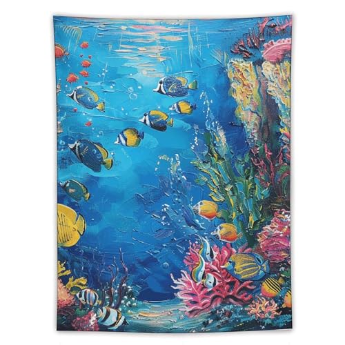 Tapisserie murale récif de corail 152x203 cm déco esthétique grand format pour salon
