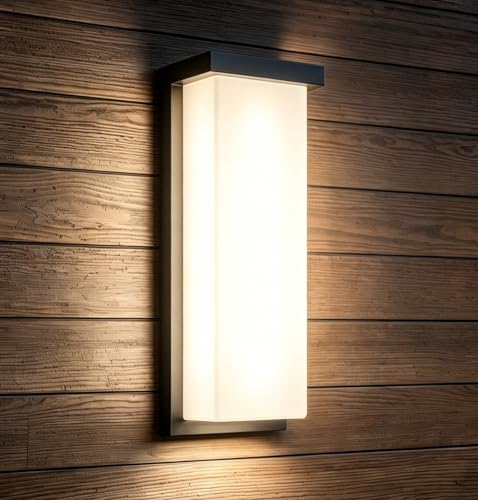 Image of Outdoor Wall Sconce 14 Inch, IP66 Waterproof, 2640LM Brightness, ETL, 3CCT | 3000K /4000K /5000K, 3 Power Levels 18W /20W /22W Porch Lights, Hardwired Outdoor Wall Light for Patio, Front Door, Garage