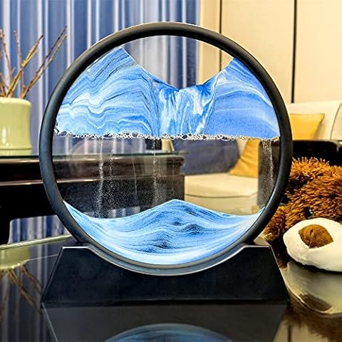 Gudniss Sandscape, Flowing Sand Painting Dynamic Sand Painting 3D Deep Sea Sand Painting Autumn Decoration Sand Pictures to Rotate Relaxation Desk Deco Sand Desktop Home Office Work Decor 7inch Cover