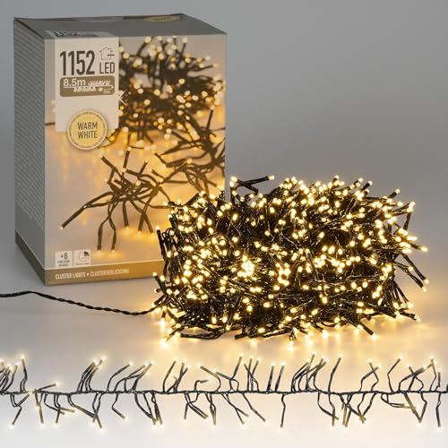ECD Germany LED Cluster Lichterkette 8,5m, 1152 LEDs Warmweiß, mit...