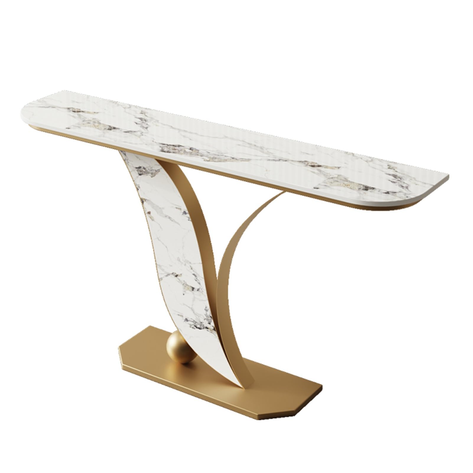 Mesa consola para recibidor, mesa estrecha para recibidor, mesa consola estrecha con estructura metálica, mesa auxiliar para sofá de estructura robusta y fiable, para espacios pequeños, pasillo, ves