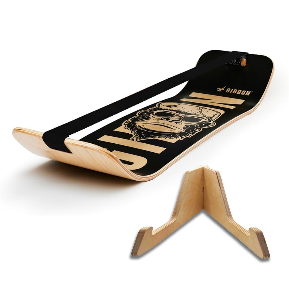 GIBBON SlackBoard - GiBoard Balance Board Kids & Adults - Slackline Balance Trainer - Slack Board Core Workout Equipment Home Gym Training - Standing Desk Exercise - Yoga, Agility, Pilates & More