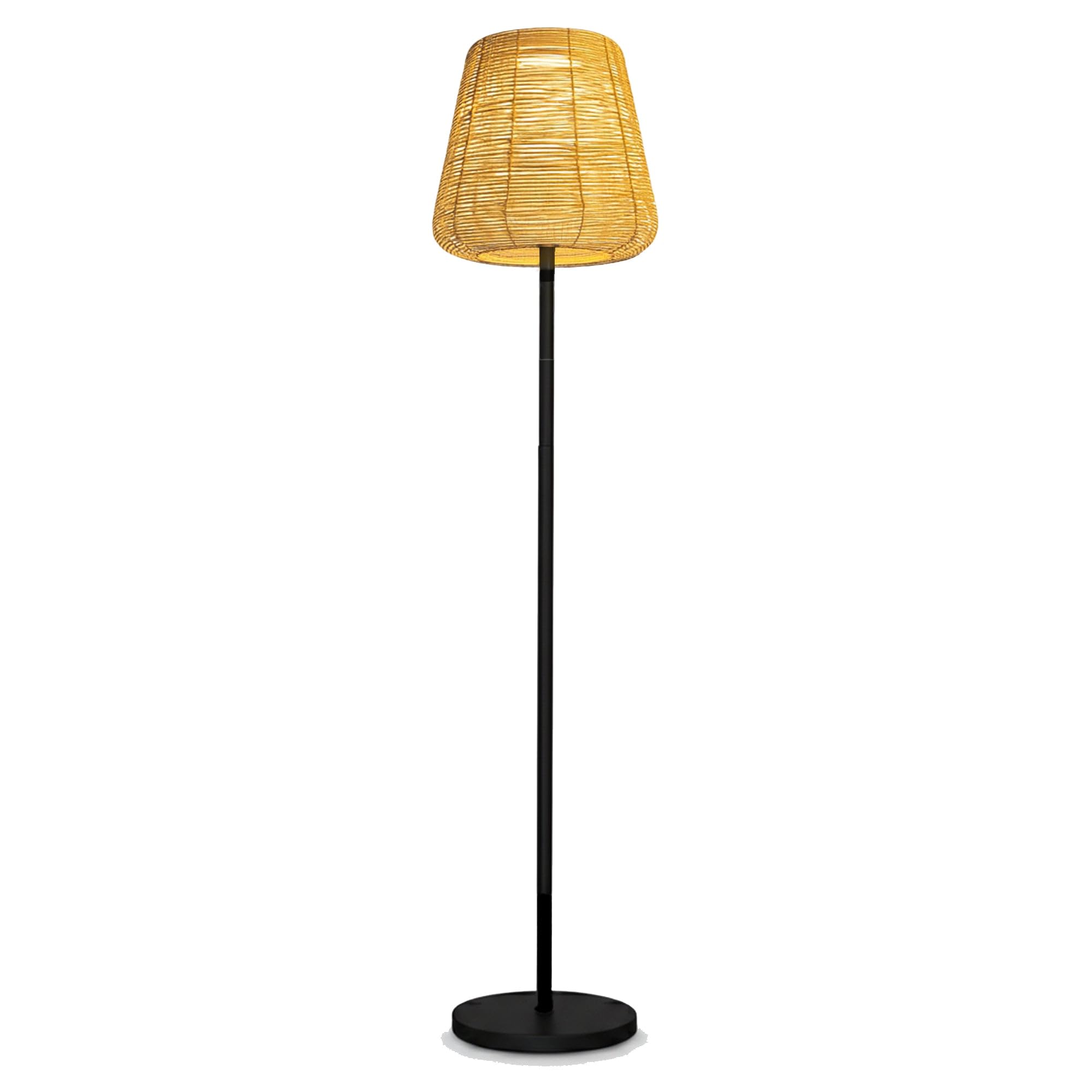 Lumisky - Lámpara de pie solar exterior de poliratán con módulo LED blanco cálido mando TALL BOHEME SOLAR H160cm