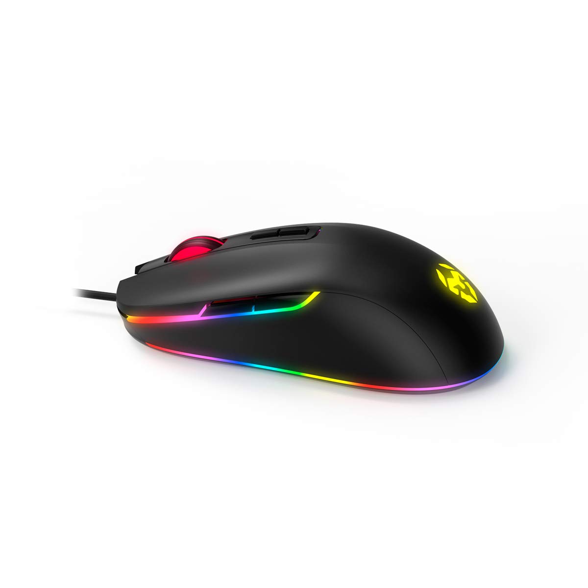 KROM KALYOS - Gaming Keyboard + Mouse Combo - Clavier membrada rétro-éclairé RGB, souris avec capteur optique 6400 DPI, LED 6 couleurs, Spanish layout, noir