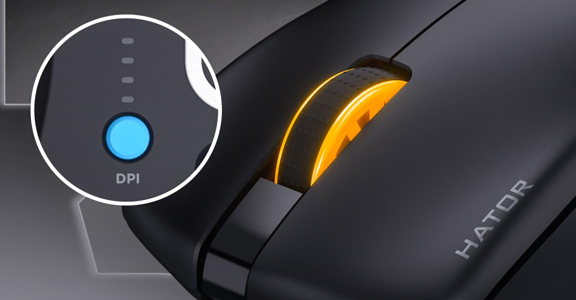 HATOR Pulsar 3 Pro Wireless Ratón Gaming inalámbrico, 65g Ultraligero, PixArt PAW3950, 30000 dpi, Optical Switches 100M, 1000Hz, 2.4GHz/Bluetooth 5.1/USB-C, PTFE Skates, 600mAh, 120h, PC/Mac (Negro)