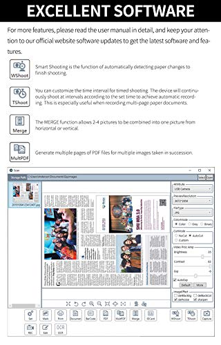 Kinghun KC6A07 Book & Document Camera, 8MP High Definition Portable Book Document Scanner, Capture Size A3/A4, Smart Multi-Language OCR, USB, Professional Software, SDK & Twain for Development - Thumbnail 6