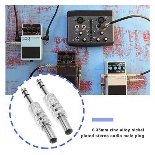 The Lord of the Tools 10Pcs TRS Stereo Male Plug Audio Connector 6.35 mm Stereo Jack Plug Soldering Audio Plug Accessories for Guitar Mixer Amplifier Keyboard Silver - Image 2