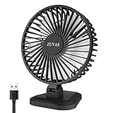 Zuvas Desk Fan, USB Powered Small Fan Quiet Portable Fan Personal Mini Fan 3 Speeds Small Fan 70° Adjustable Head for Indoor Home Office Bedroom, Black