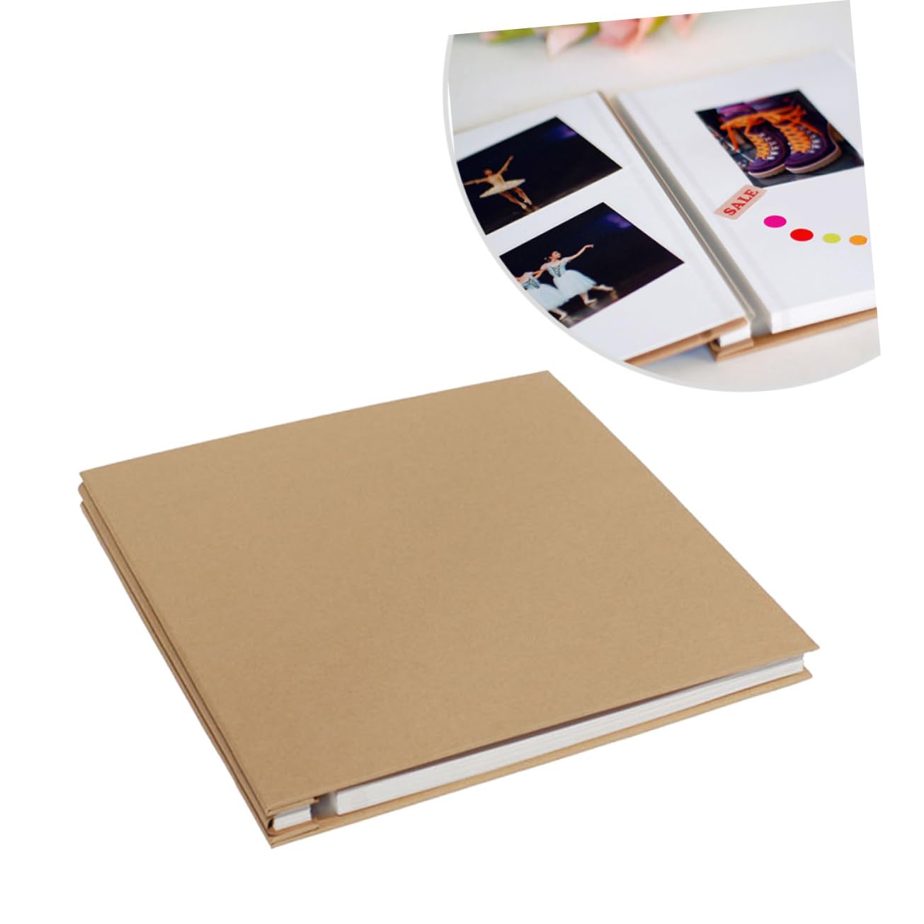 Album Foto Autoadesivo 20 Fogli Carta Kraft Bianco | Anniversario e Fai da Te, Rilegatura Robusta, Raccolta Ricordi Copertina Semplice