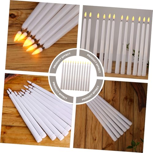 Velas LED sin llama de poste largo: pack de 12 luces decorativas parpadeantes 5