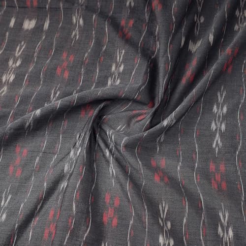 Image of Premium Sambalpuri Ikat Weave Pure Handloom Cotton Shirt Fabric Authentic Odisha Traditional Tie-Dye Craft, Soft & Breathable Natural Cotton Material for Custom Tailoring, Casual & Formal Wear