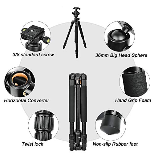 Abithid ABITHID-SX010 Horizontal Tripod,62''Camera Tripod & Monopod For Dslr, Professional Tripod With Horizontal Arm, 360°Rotatable Metal Ball Head,Aluminum Alloy Tripod For Camera Canon Nikon Sony Olympus Fuji Projector thumb #2