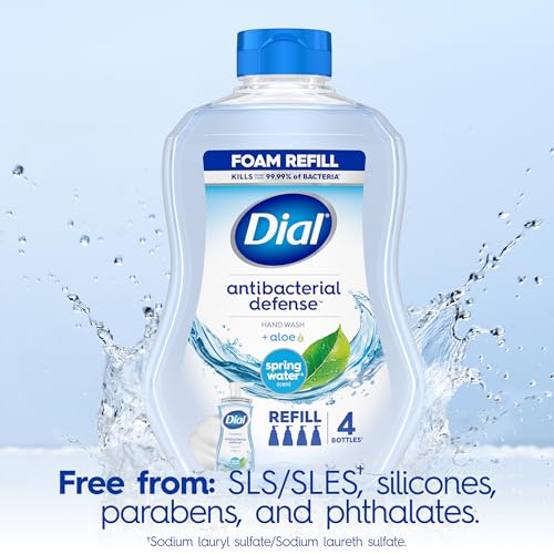 Image of Dial Antibacterial Foaming Hand Wash Refill, Spring Water, 30 Ounce (Pack of 2)
