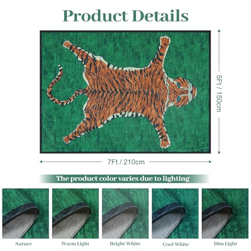 Tapete decorativo Seavish tigre 152x213 cm suave y lavable miniatura 2