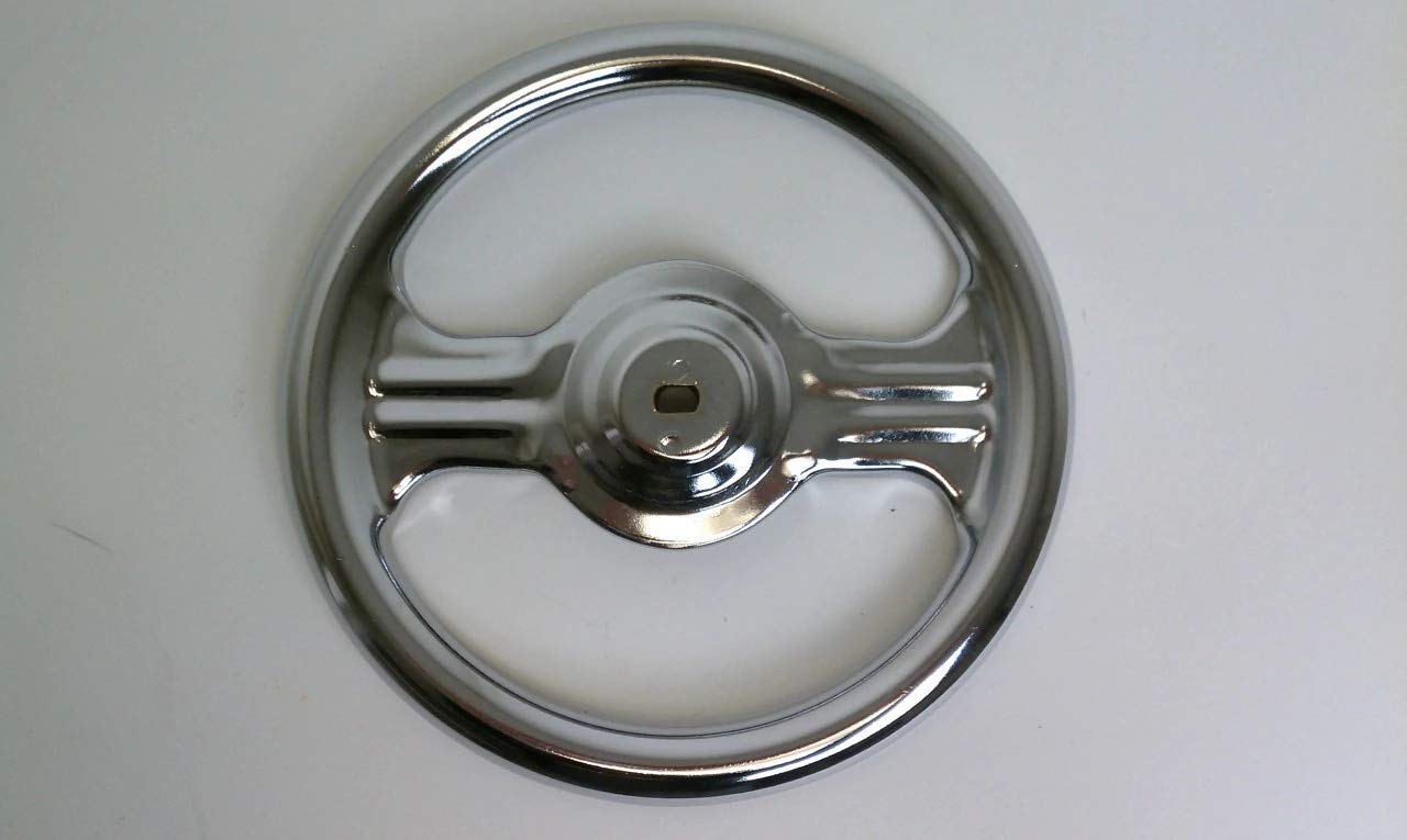 2 Spoke Pedal Car Steering Wheel in Chrome