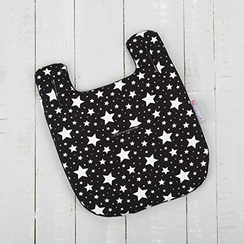 Baby Stroller Seat Cushion - Mini Comfi-Cush Memory Foam Pushchair Insert for extra comfort - Pushchair, Buggy, Pram Liner by CuddleCo - Black & White Stars