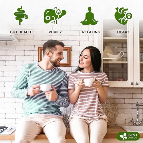 Image of FreshDrinkUS, Premium 75 Tea Bags Men Super Tea - Herbal Blend with Senna, Dandelion Root, Ginger, Peppermint & More - 100% Natural, Sugar-Free. Caffeine-Free. Gluten-Free. Vegan