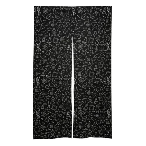 MUMEHAZ Privacy Door Window Curtain Science Formulas Chalkboard Math Physics Equation...