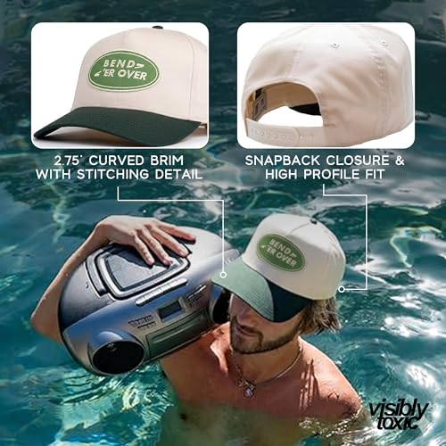Image of Visibly Toxic Funny Trucker Hats, Embroidered Snapback Hat, Adult Humor | Structured front, Adjustable strap, Breathable, Unisex, Funny gag gift, High Profile fit