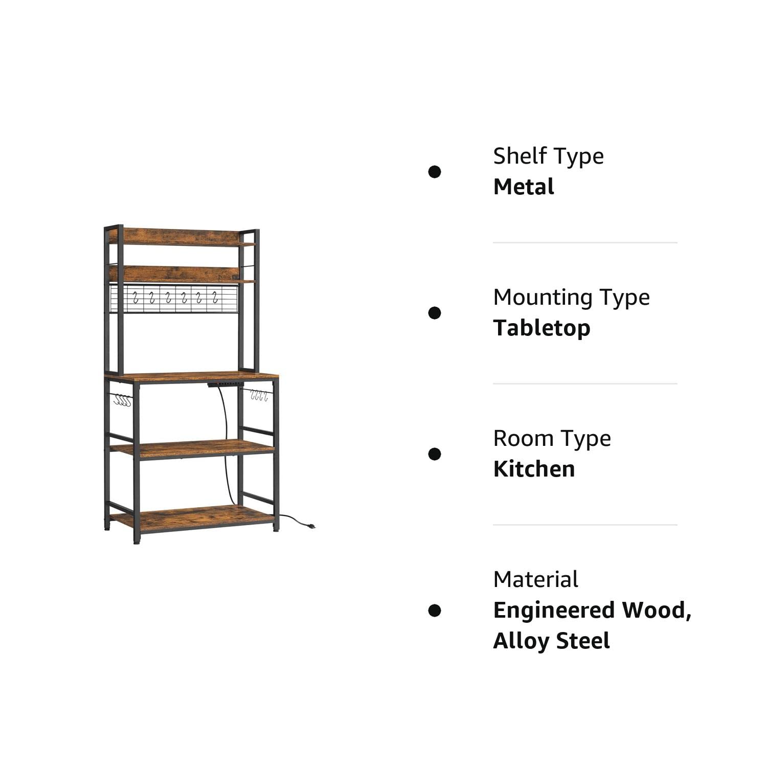 VASAGLE Bakers Rack with Powe...B0B6385687