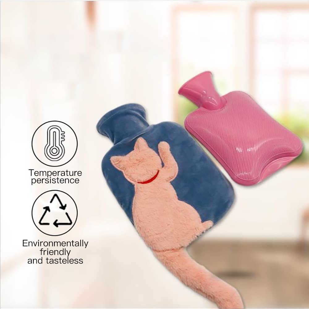 Przenośny zimowy podgrzewacz do rąk - 1000 ml Pluszowa termofor z uroczymi zwierzętami kreskówkowymi dla kobiet - Kieszonkowy rozmiar, wtrysk wody - Kolor: 3