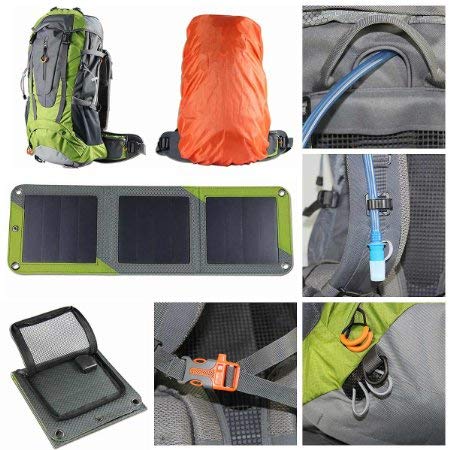 Xplorer Globetrotter 42 | Ultra Durable Hiking Solar Backpack Lime Green with Removable 10 Watt Panel | Charges USB devices including Smartphones, Tablets, GPS, and more up to 5V4