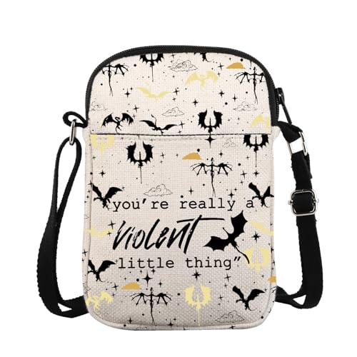 ZJXHPO Dragon Book Quote Cross Body Bag You're Really A Violent Little Thing Messenger Bag Bookish Bookworm Shoulder Bag