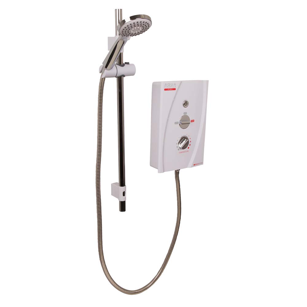 Heatstore AQP8 Aqua Profile Plus Electric Shower, 8.5 kW, Quick Fix Installation, Separate Temperature/Flow Control