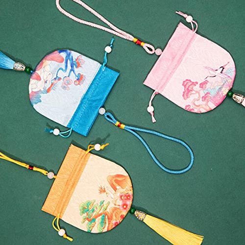 10 Bolsitas de Tela de Seda Brocada Chinas con Cordón miniatura 4
