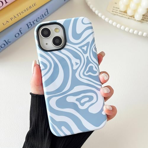 Coque iPhone 15 compatible MagSafe coque hybride antichoc motif vagues
