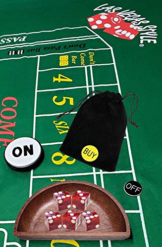 Cyber-Deals Craps Starter Kit Sets, Featuring Authentic Las Vegas Casino Table-Played Dice, Wood Dice Boat (Aliante (Red Polished)) #TOP21